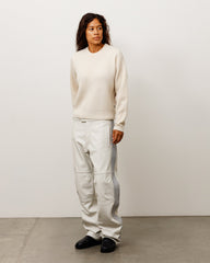 LEATHER MOTO PANT - Bone