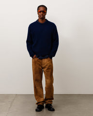 WAFFLE CASHMERE SWEATER - Deep Navy