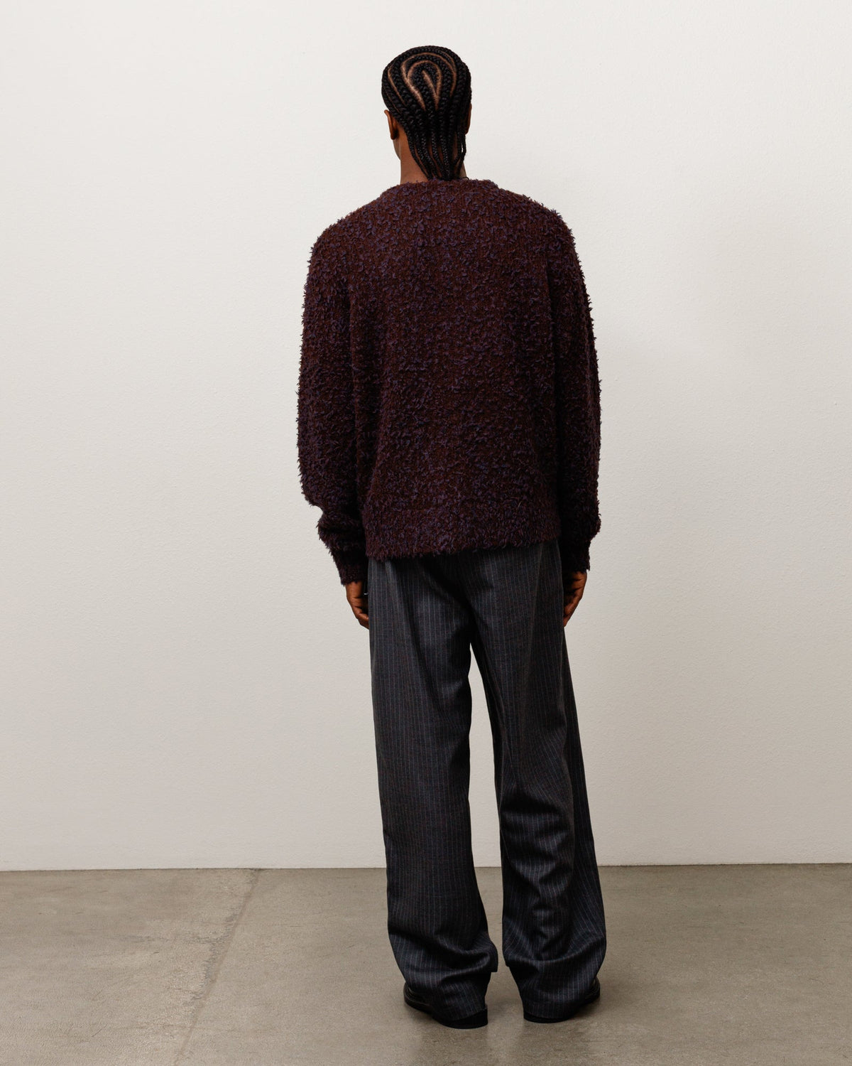 TEXTURED CARDIGAN - Navy Brown
