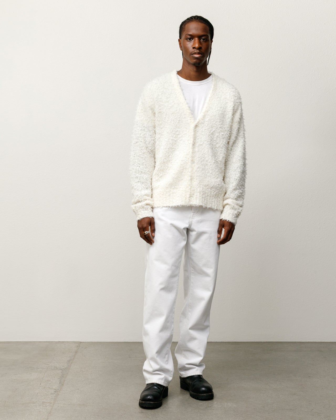 TEXTURED CARDIGAN - Off White