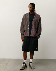 TEXTURED CARDIGAN - Purple/Green
