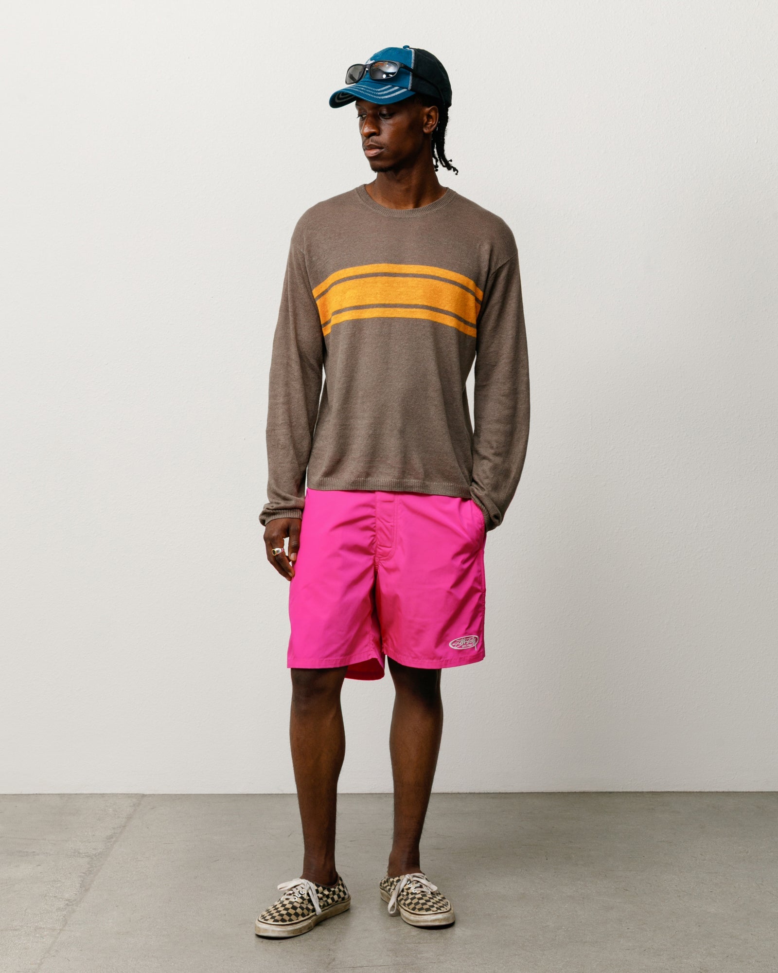 LIGHTWEIGHT STRIPED SWEATER - Brown