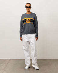 STRIPED HIBISCUS SWEATER - Grey