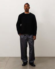 MERINO ROLL NECK SWEATER - Black