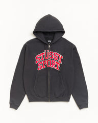 STÜSSY SPORT ZIP HOODIE - Washed Black