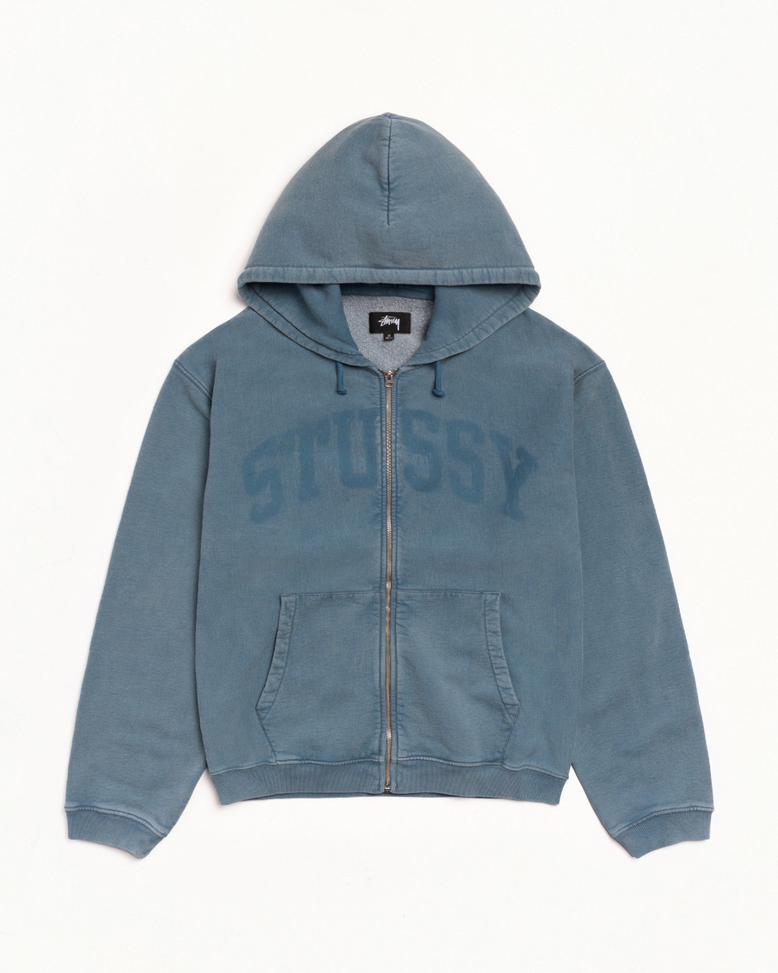 FADED GRAPHIC ZIP HOODIE - Washed Navy