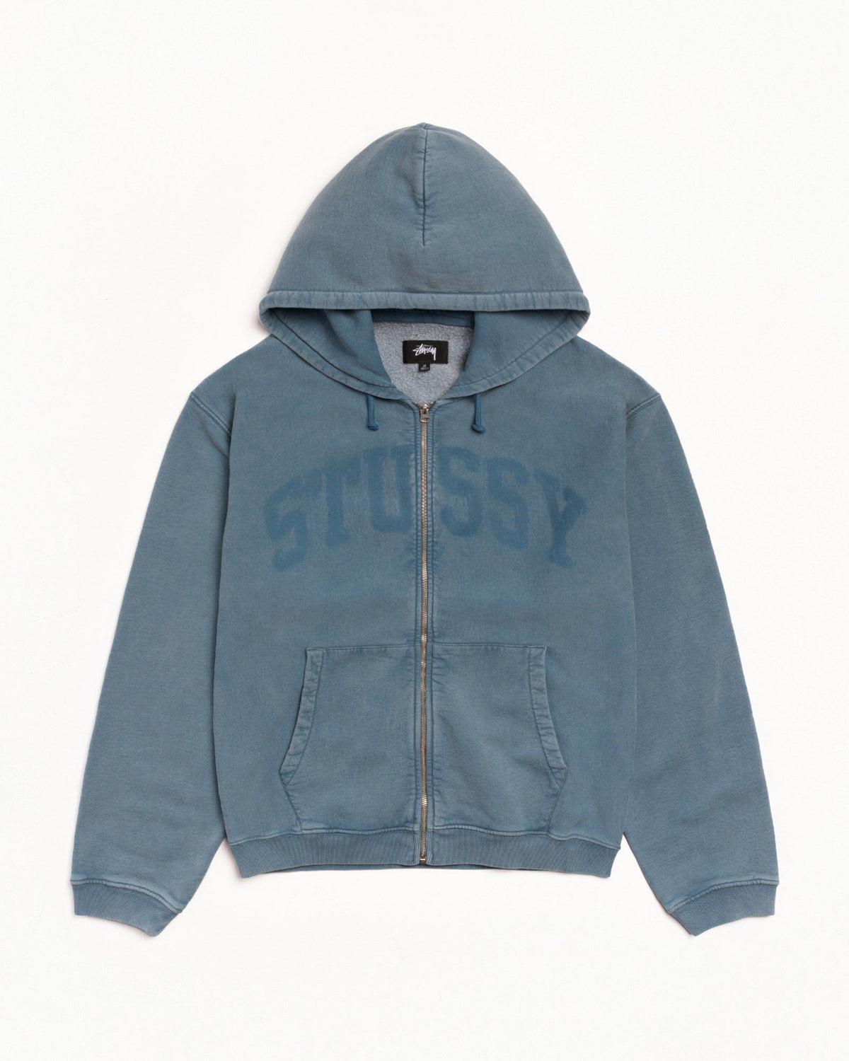 FADED GRAPHIC ZIP HOODIE - Washed Navy