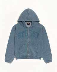FADED GRAPHIC ZIP HOODIE - Washed Navy