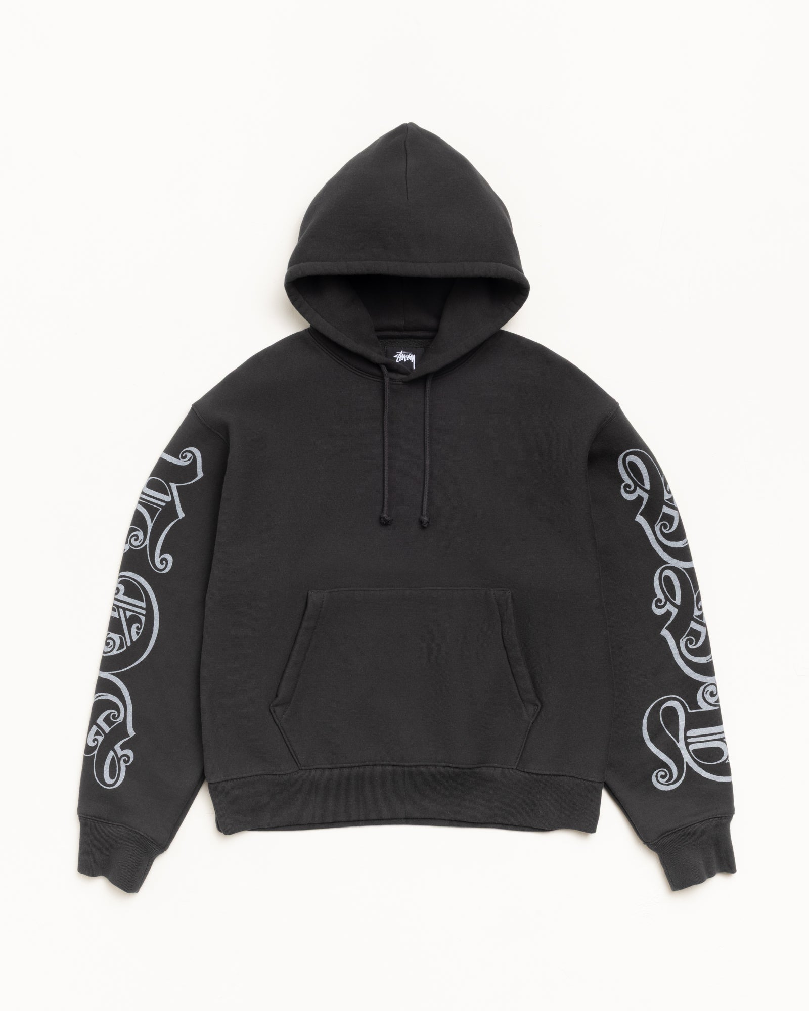 MOTIF PRINT HOODIE - Black