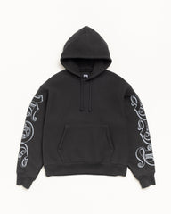 MOTIF PRINT HOODIE - Black