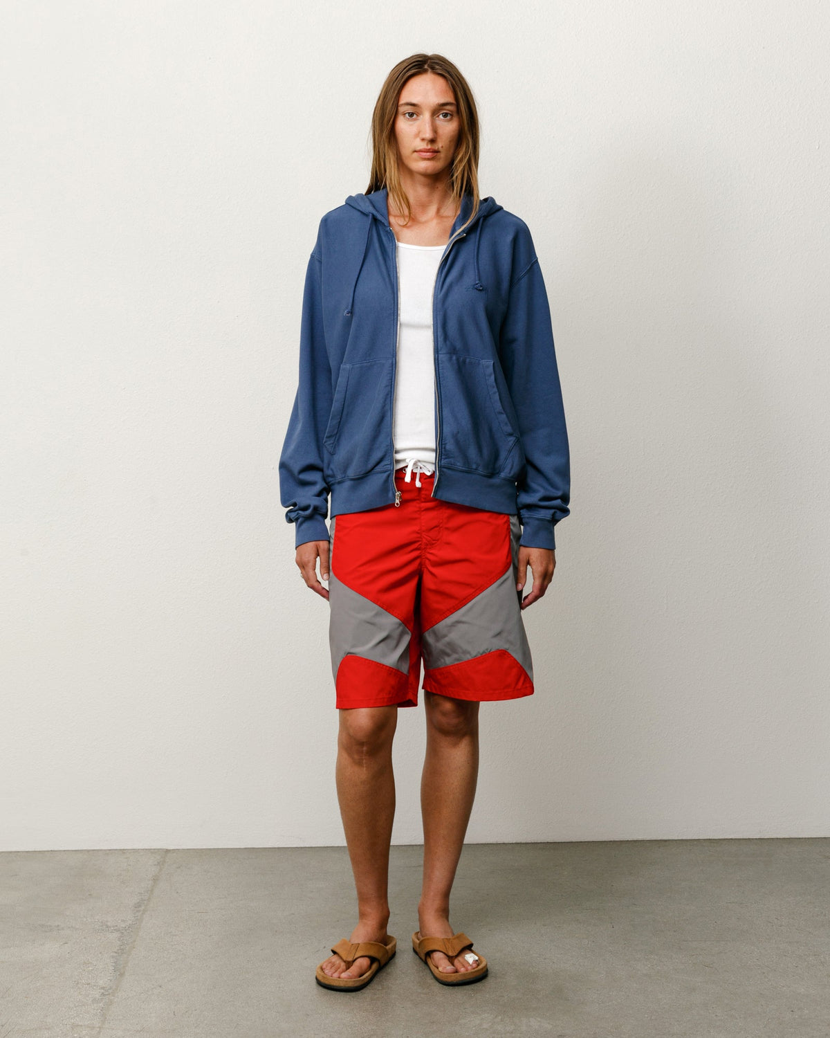LIGHTWEIGHT TERRY ZIP HOODIE - Blue