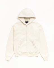 CURSIVE APPLIQUE ZIP HOODIE - Natural