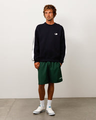 PANELED STRIPE CREW - Black