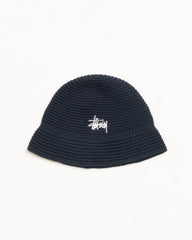 BASIC KNIT BUCKET HAT - Black