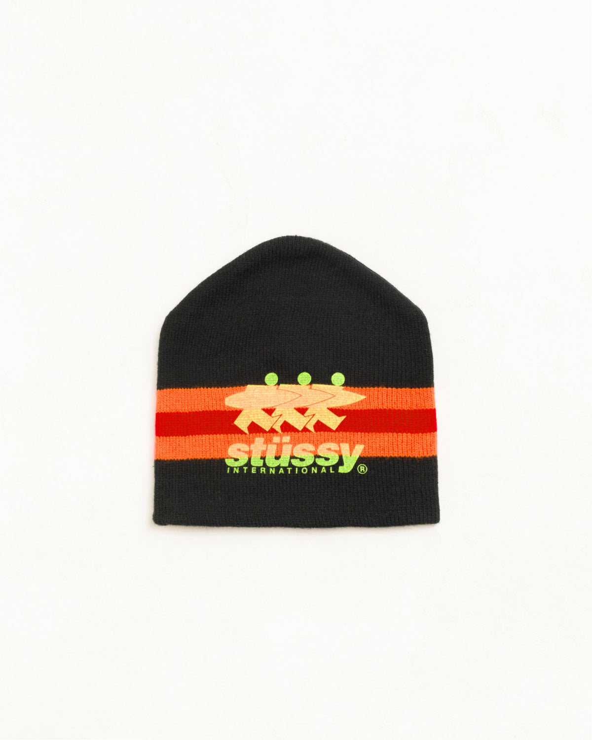 STRIPE SKI BEANIE - Black