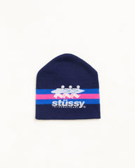 STRIPE SKI BEANIE - Navy