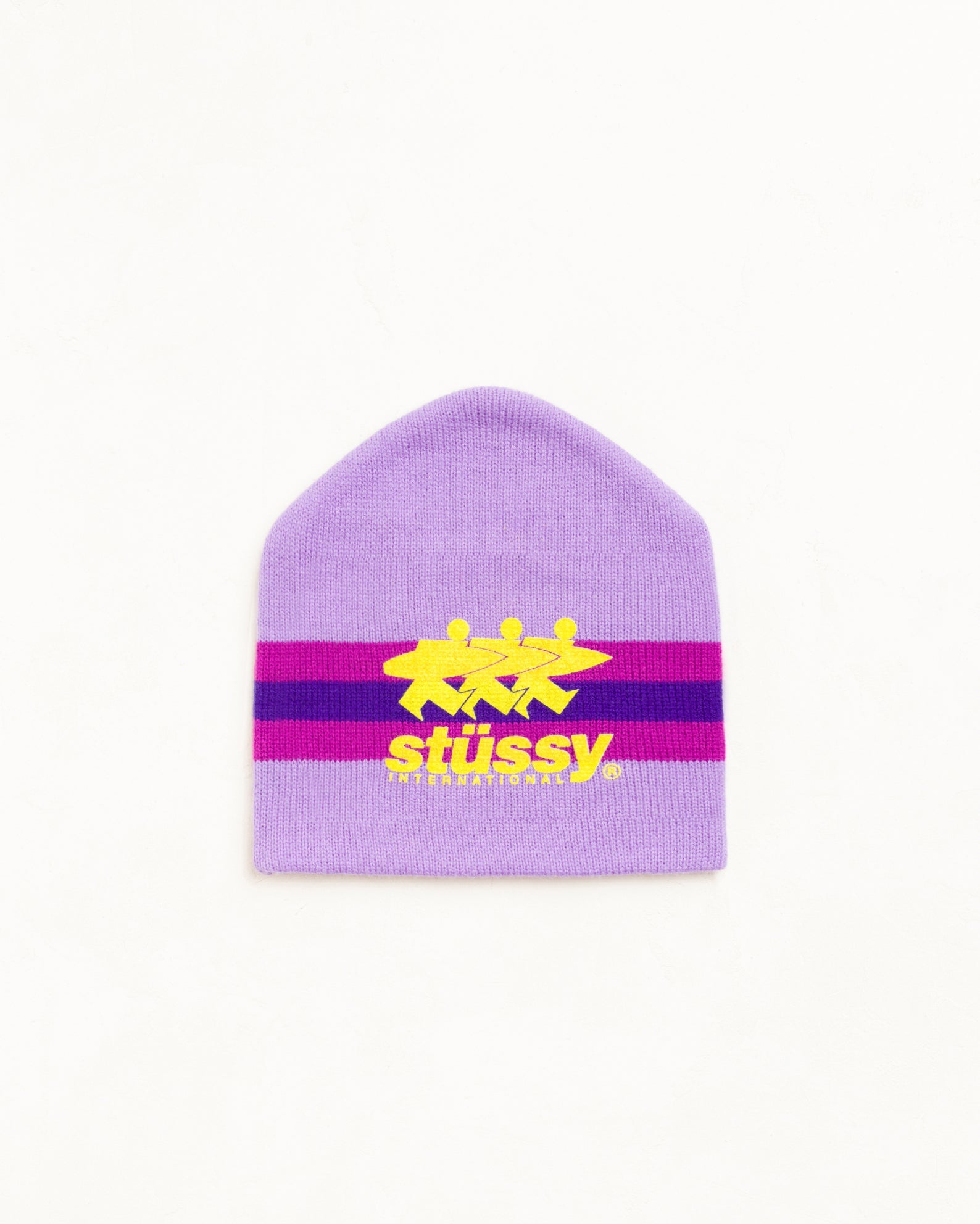STRIPE SKI BEANIE - Purple