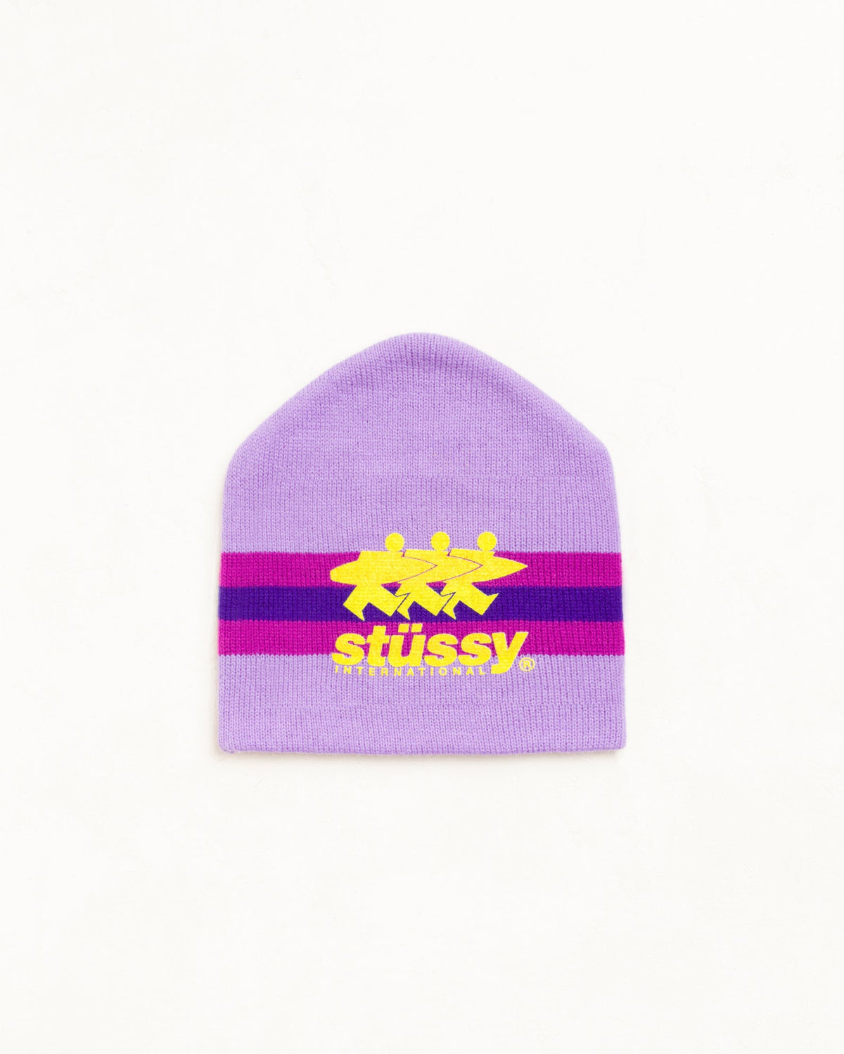 STRIPE SKI BEANIE - Purple