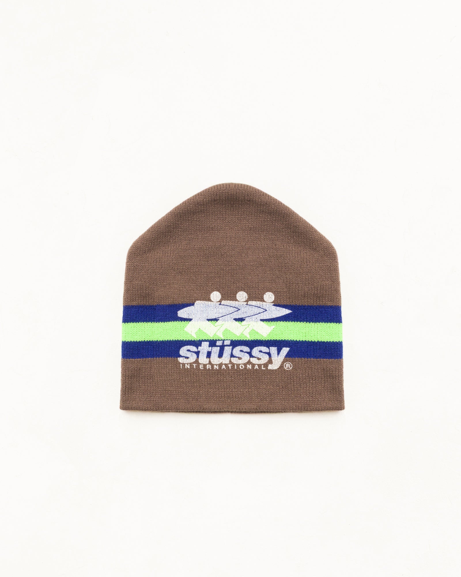 STRIPE SKI BEANIE - Tan