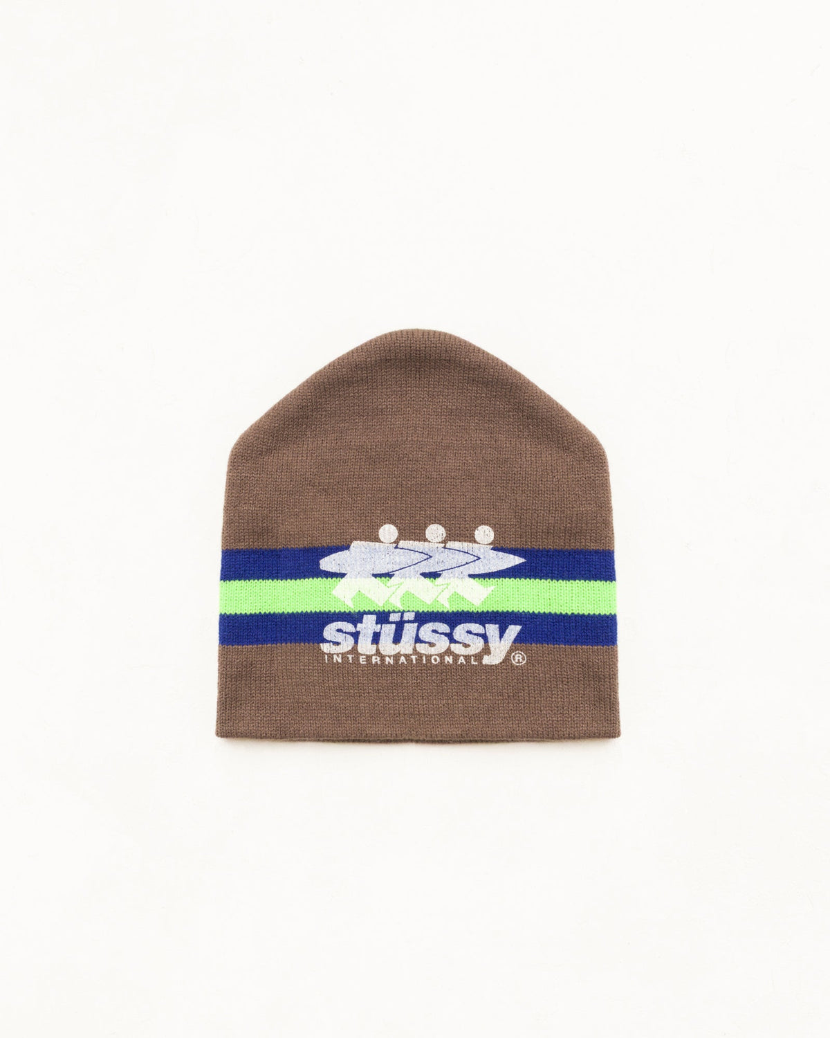 STRIPE SKI BEANIE - Tan