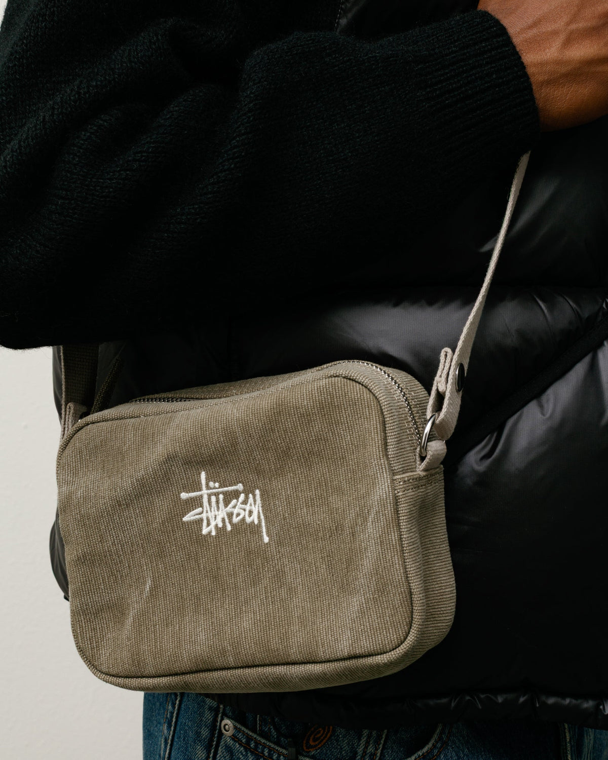 WAXED CANVAS POUCH - Stone