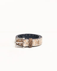 8 BALL STUDDED BELT - Raw Cowhide Hair