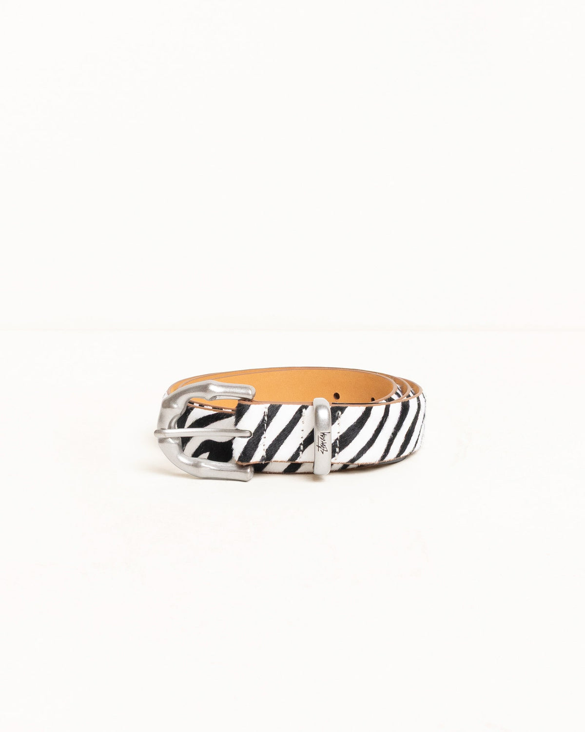 BAMBOO BUCKLE BELT - Hairy Zebra Pattern
