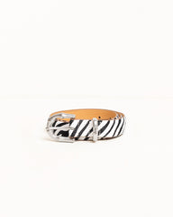 BAMBOO BUCKLE BELT - Hairy Zebra Pattern
