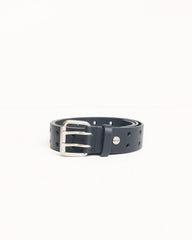PUNCH OUT LEATHER BELT - Black