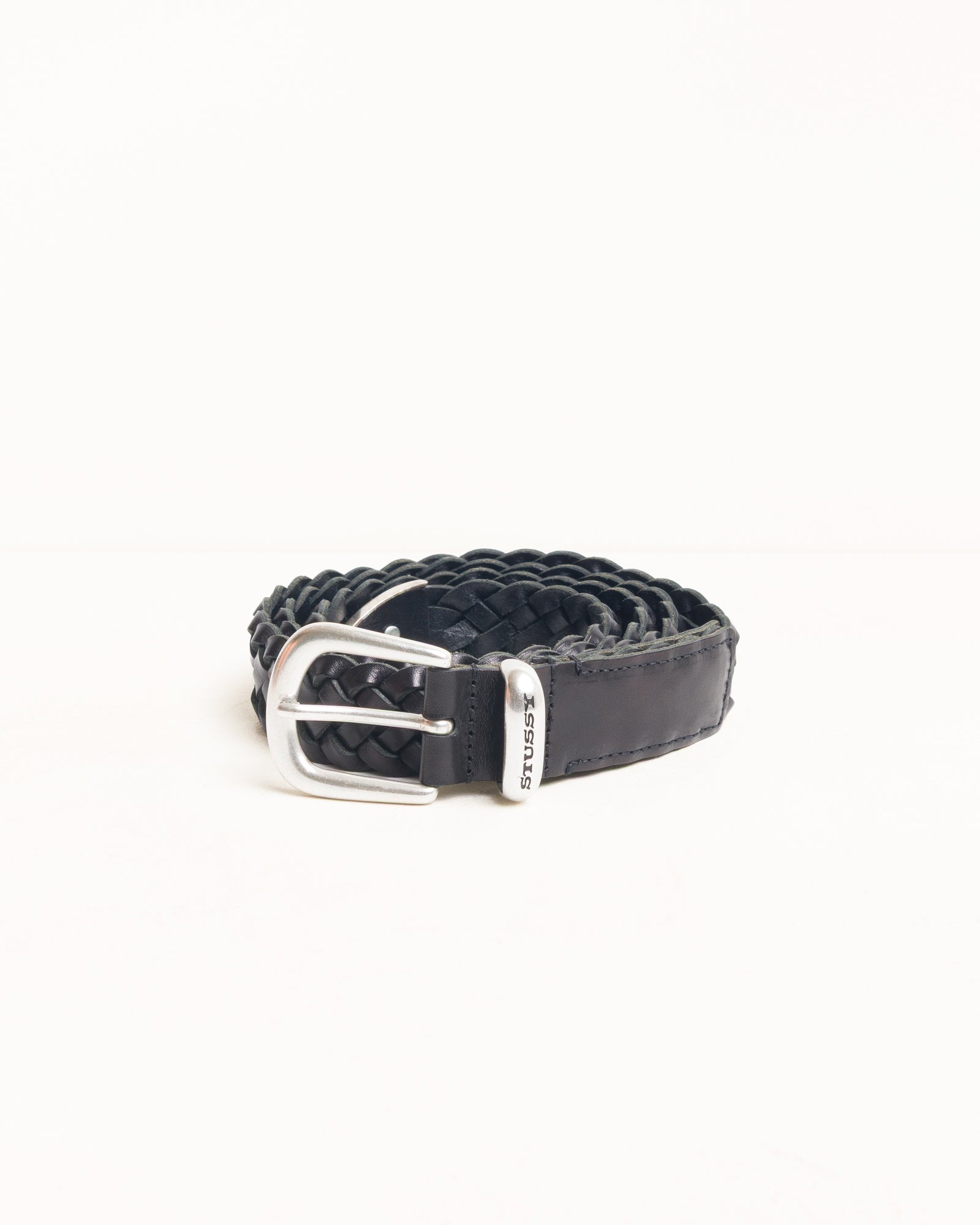 BRAIDED LEATHER BELT - Black