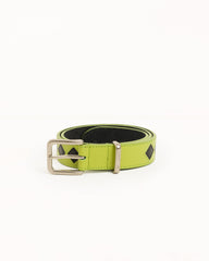 ARGYLE LEATHER BELT - Lime