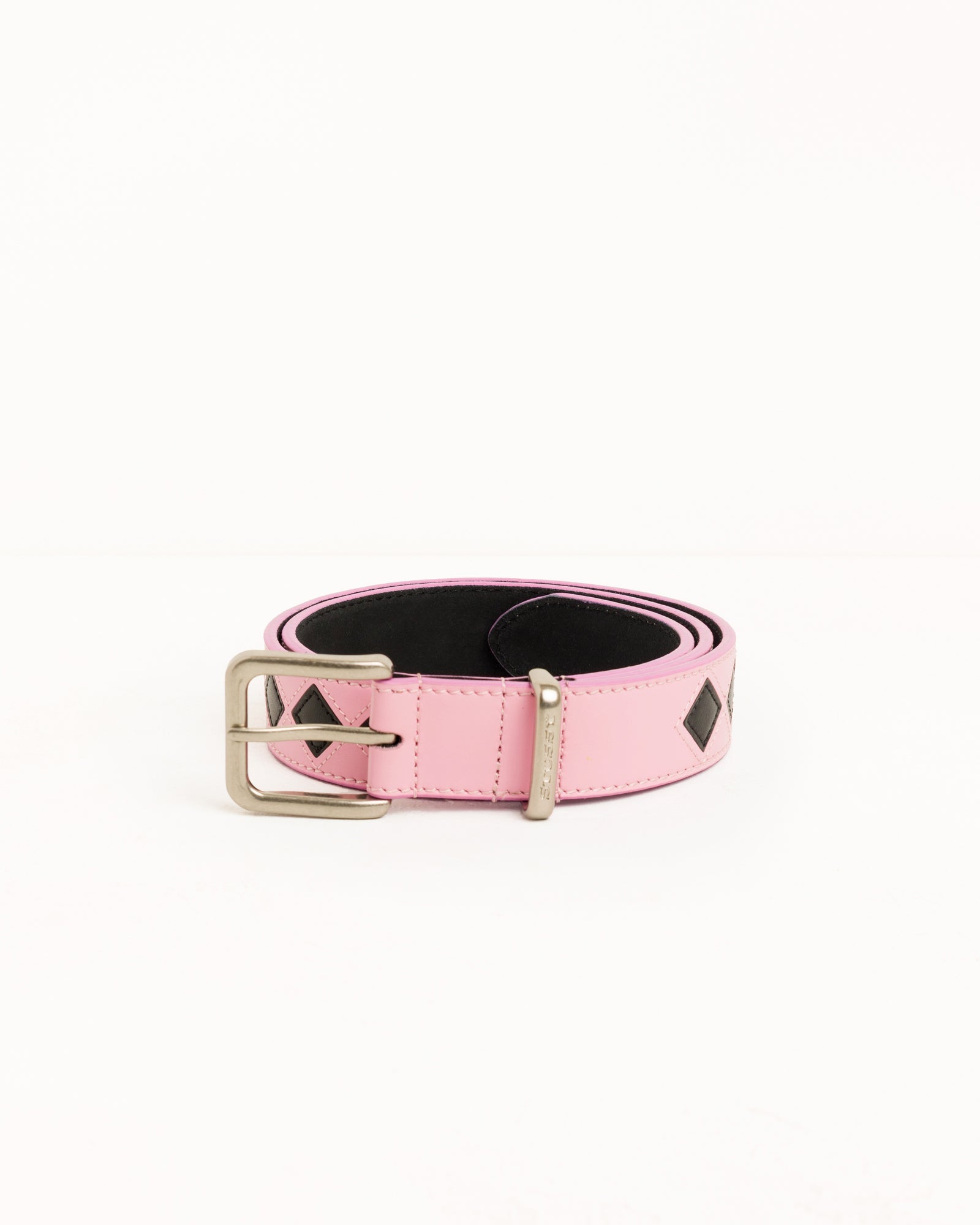 ARGYLE LEATHER BELT - Pink
