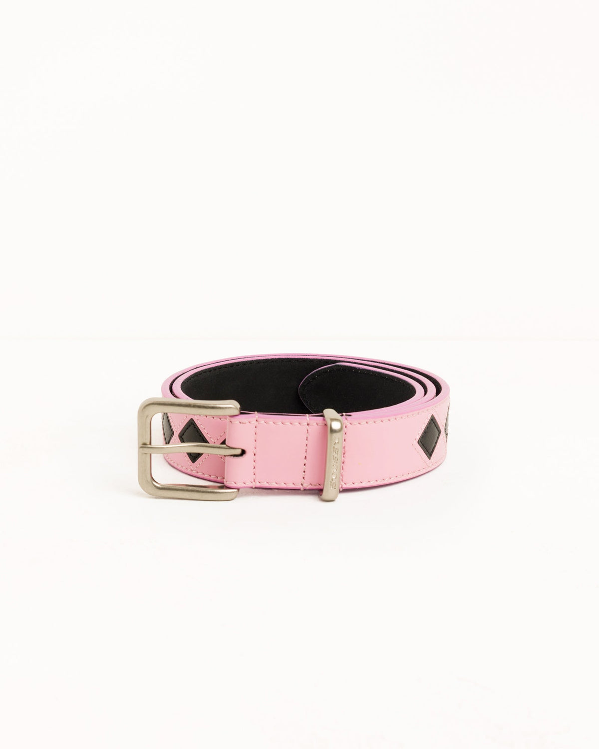 ARGYLE LEATHER BELT - Pink