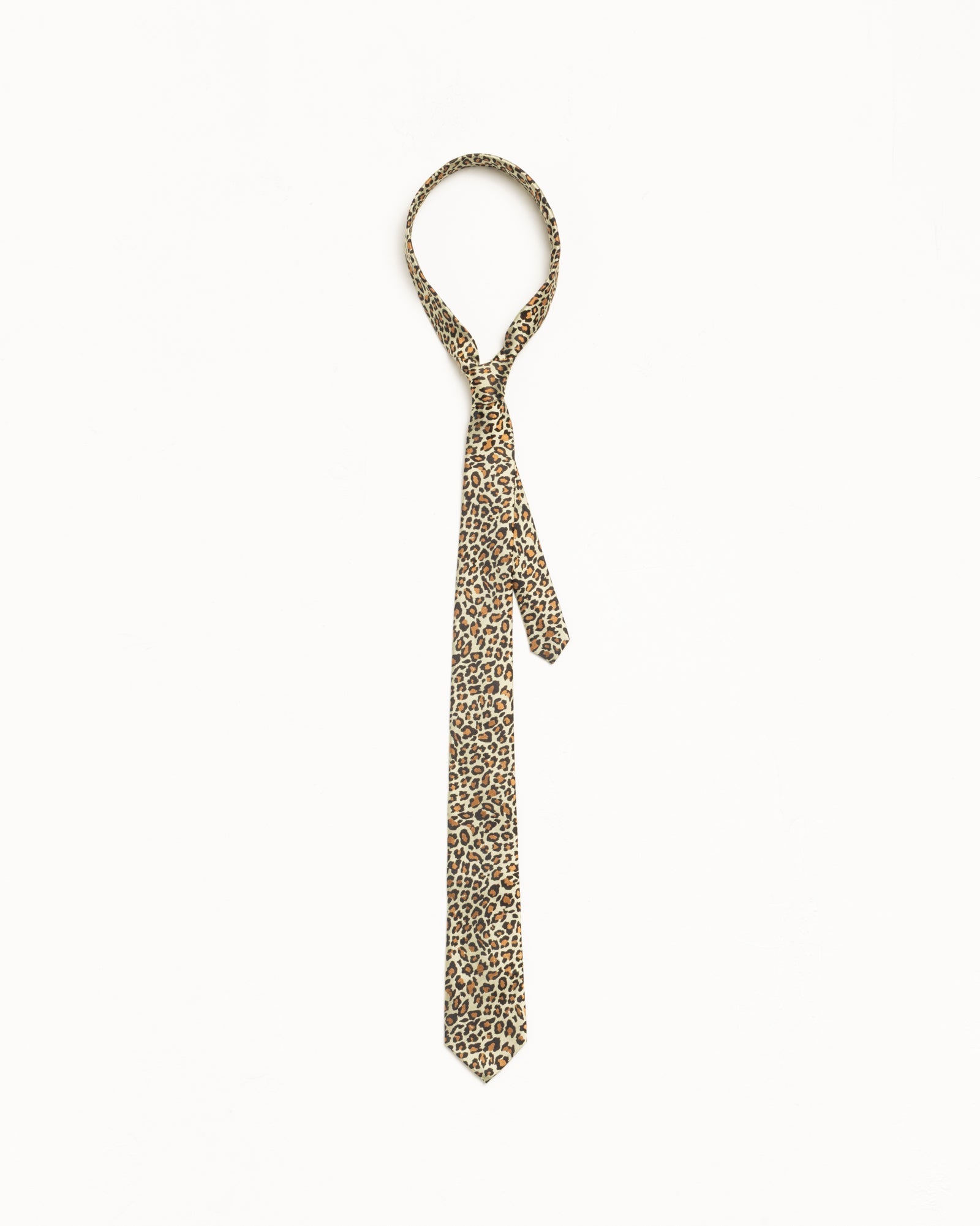 JACQUARD LEOPARD TIE - Tan Leopard