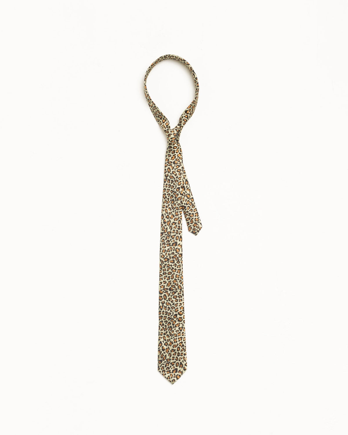JACQUARD LEOPARD TIE - Tan Leopard