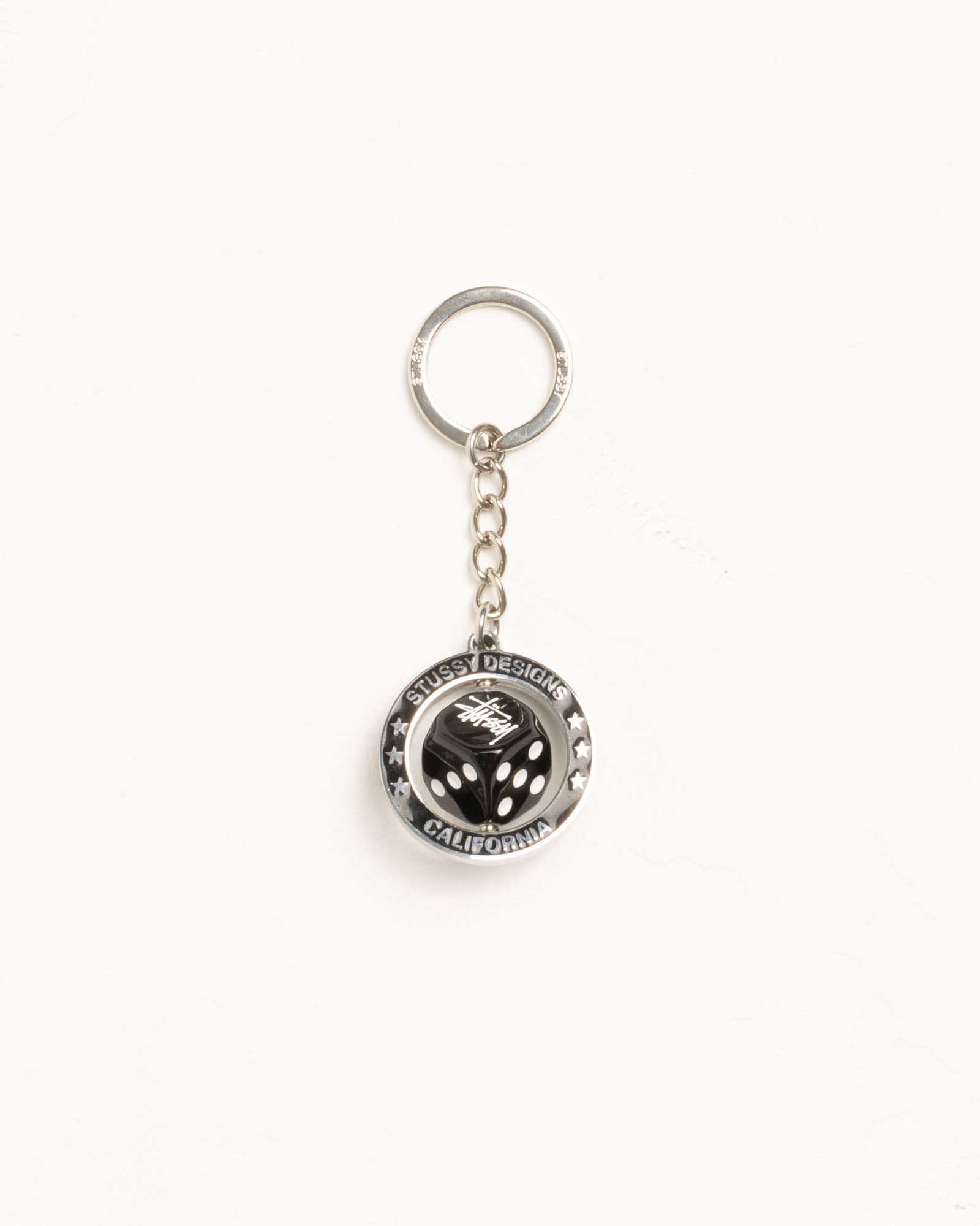 SPINNING DICE KEYCHAIN - Silver