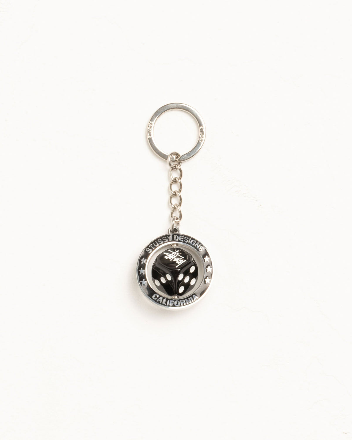 SPINNING DICE KEYCHAIN - Silver