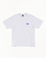 BASIC STÜSSY TEE - ASH HEATHER/BLUE