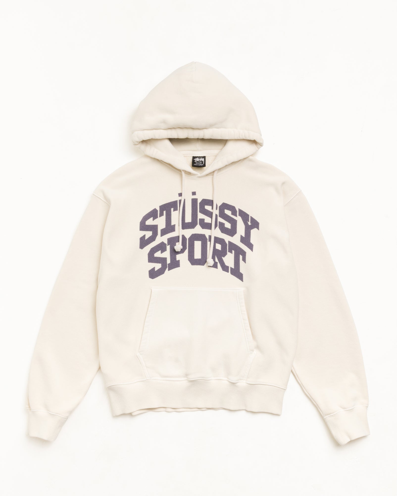 BLOCK SPORT HOODIE GARMENT DYED - Bone
