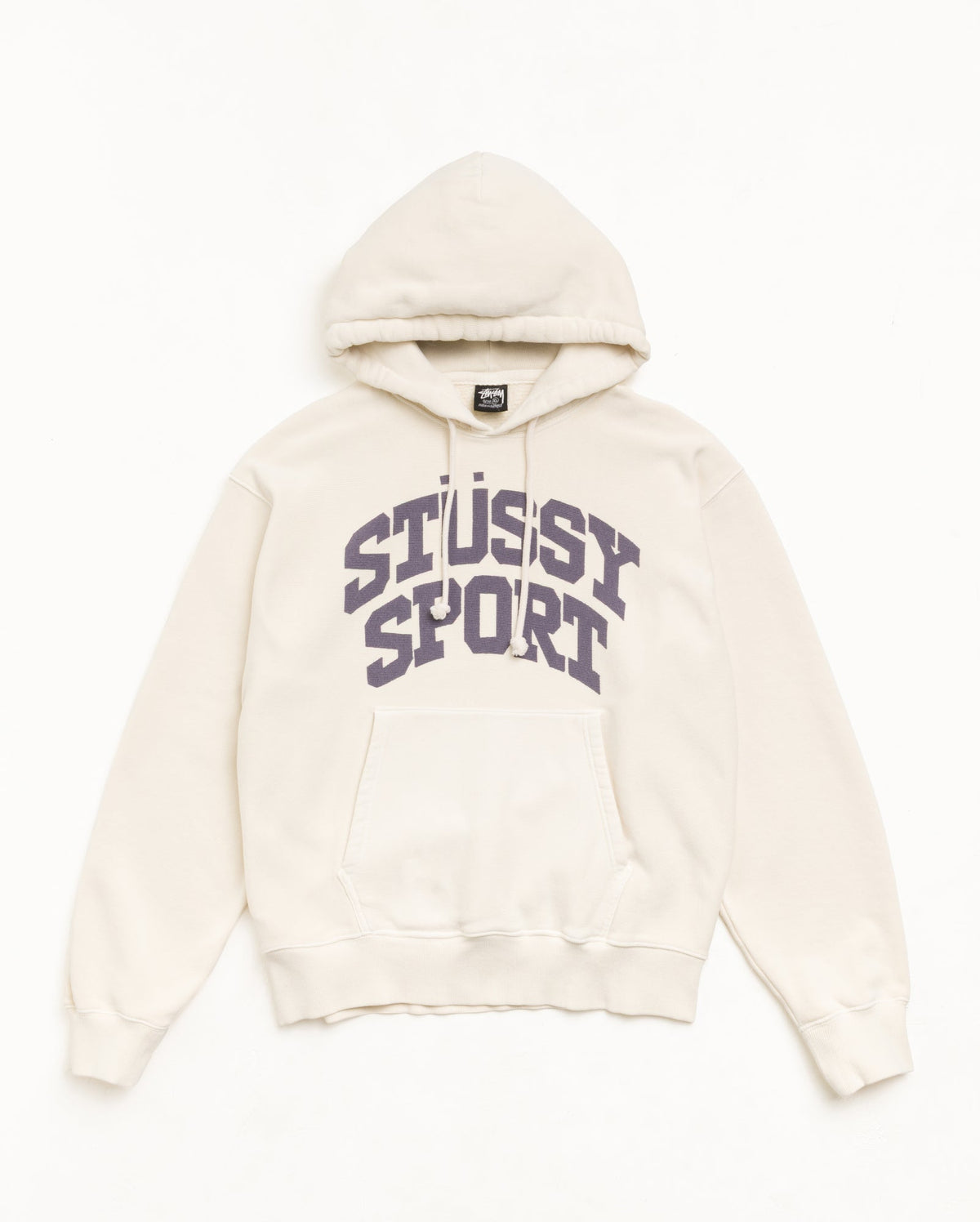 BLOCK SPORT HOODIE GARMENT DYED - Bone