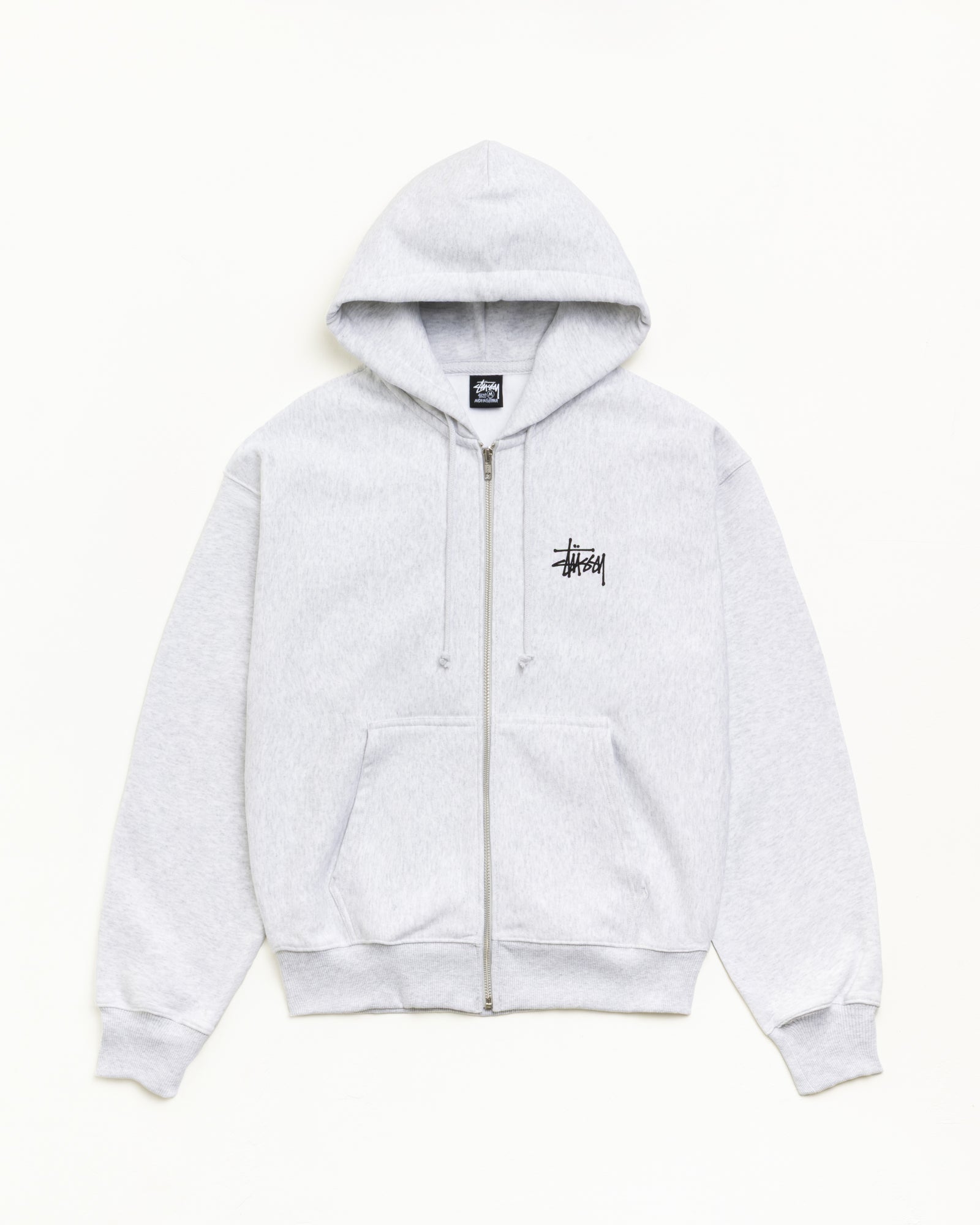BASIC STÜSSY ZIP HOODIE - Ash Heather