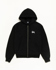 BASIC STÜSSY ZIP HOODIE - Black