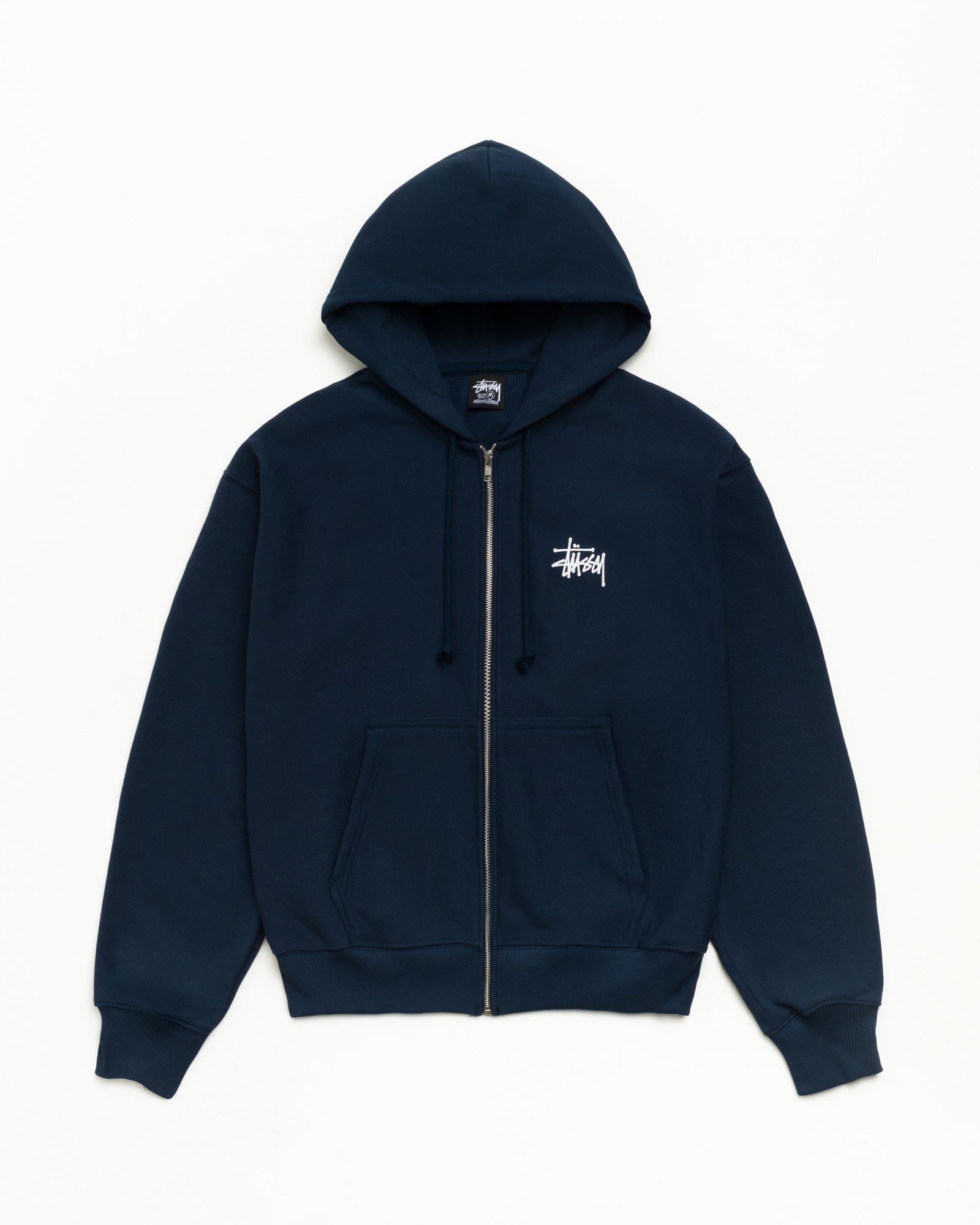 BASIC STÜSSY ZIP HOODIE - Navy