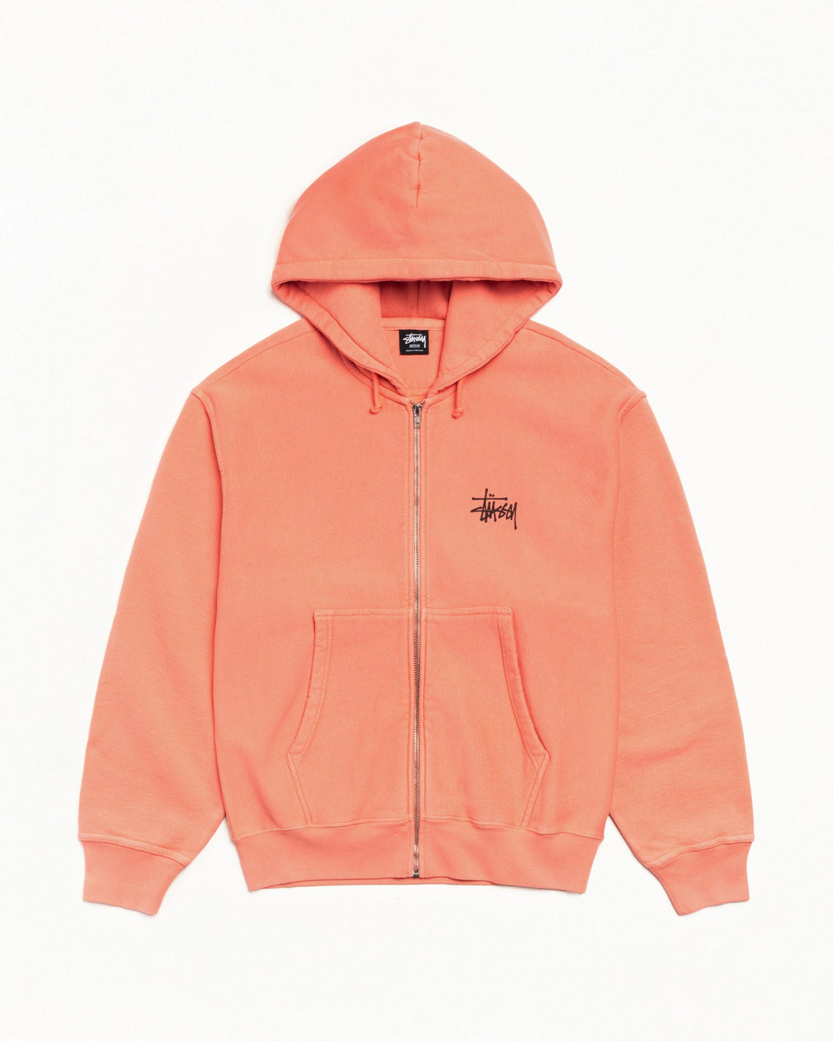 BASIC STÜSSY ZIP HOODIE - Sherbert