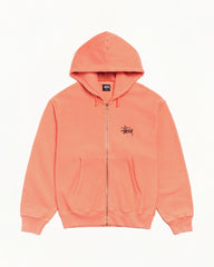 BASIC STÜSSY ZIP HOODIE - Sherbert
