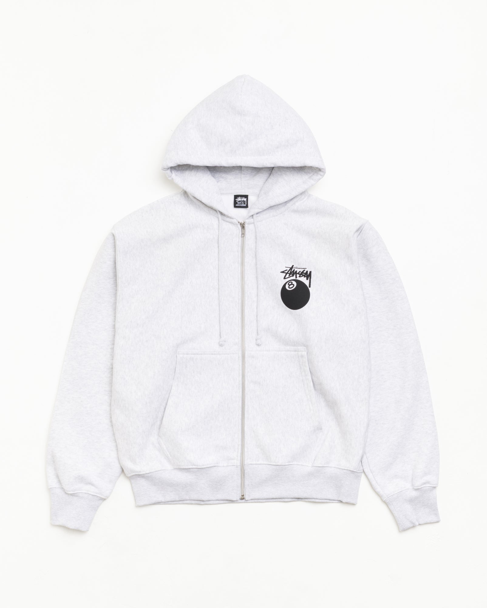 8 BALL ZIP HOODIE - Ash Heather