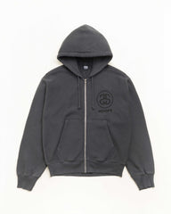 LINK SPORT ZIP HOODIE GARMENT DYED - Faded Black