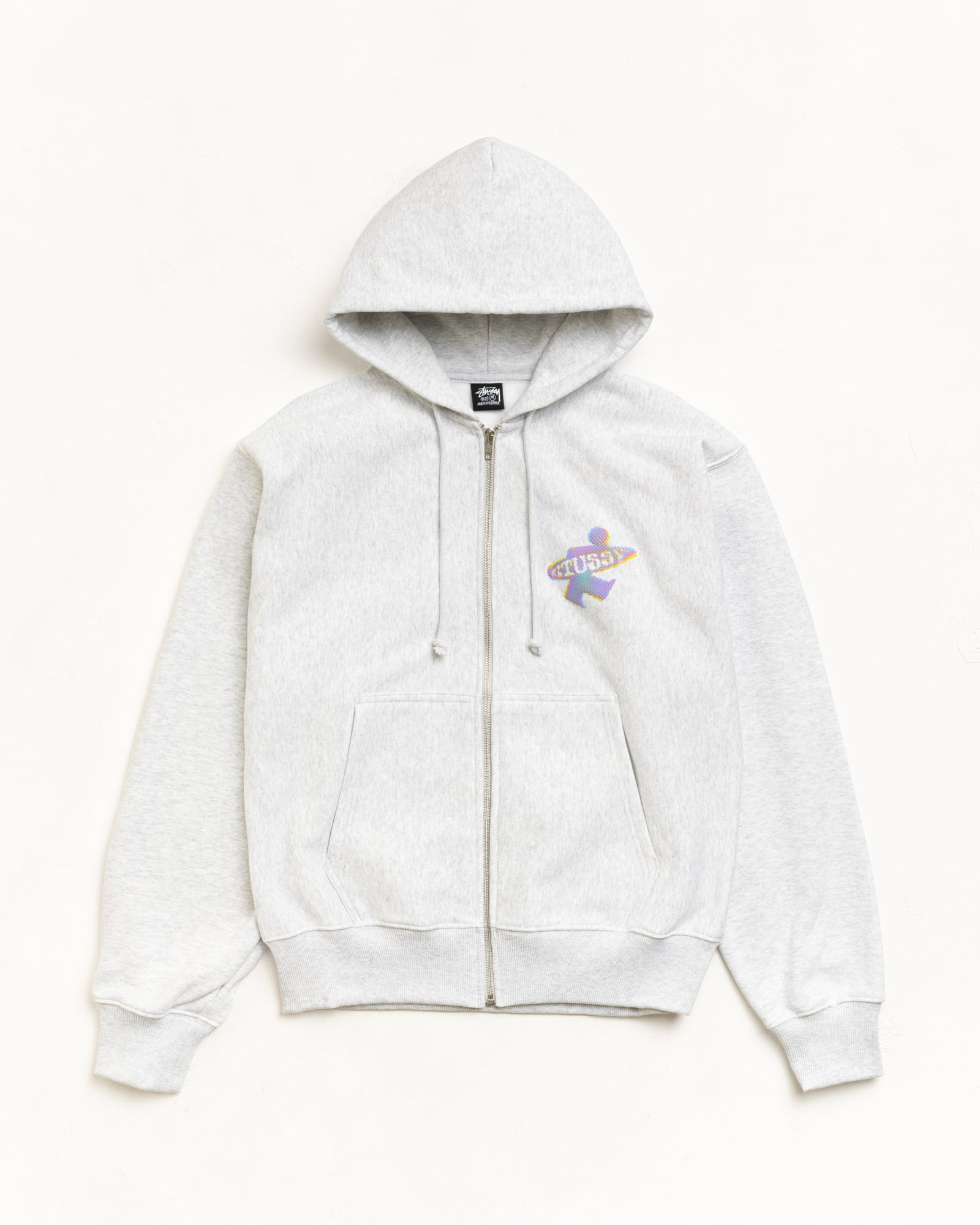 DOT SURF PUFF PRINT ZIP HOODIE - Ash Heather