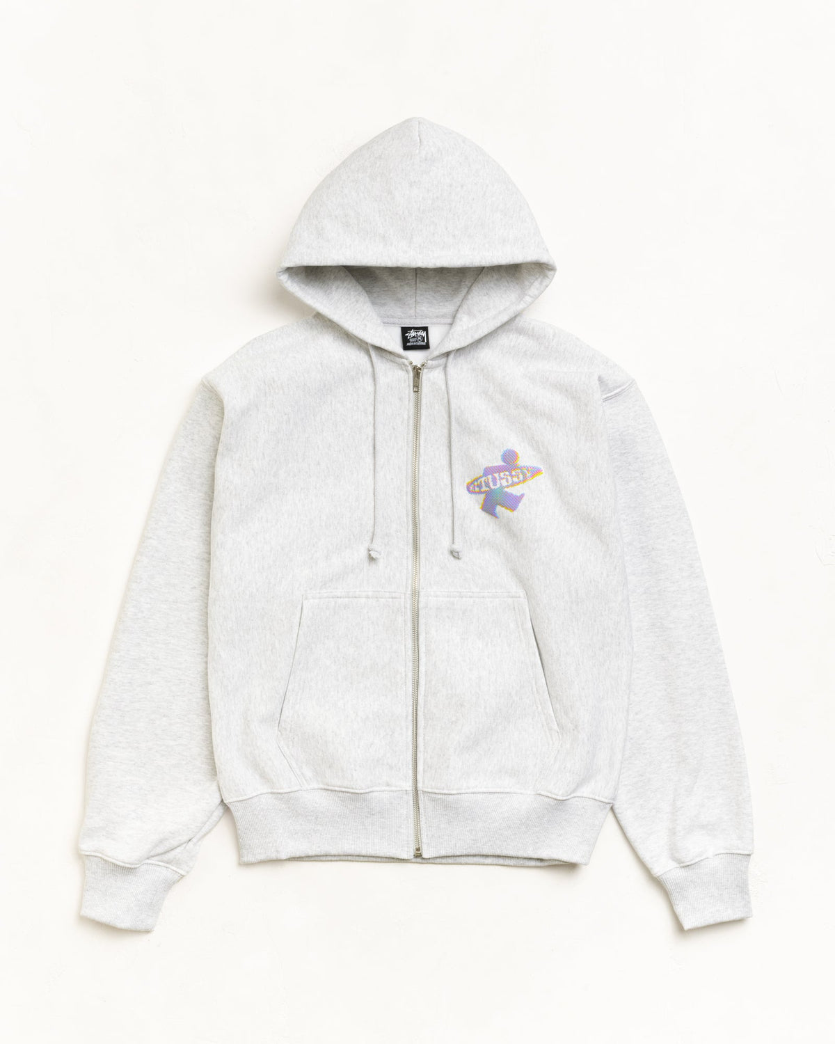 DOT SURF PUFF PRINT ZIP HOODIE - Ash Heather