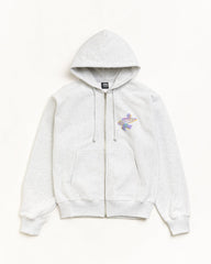 DOT SURF PUFF PRINT ZIP HOODIE - Ash Heather